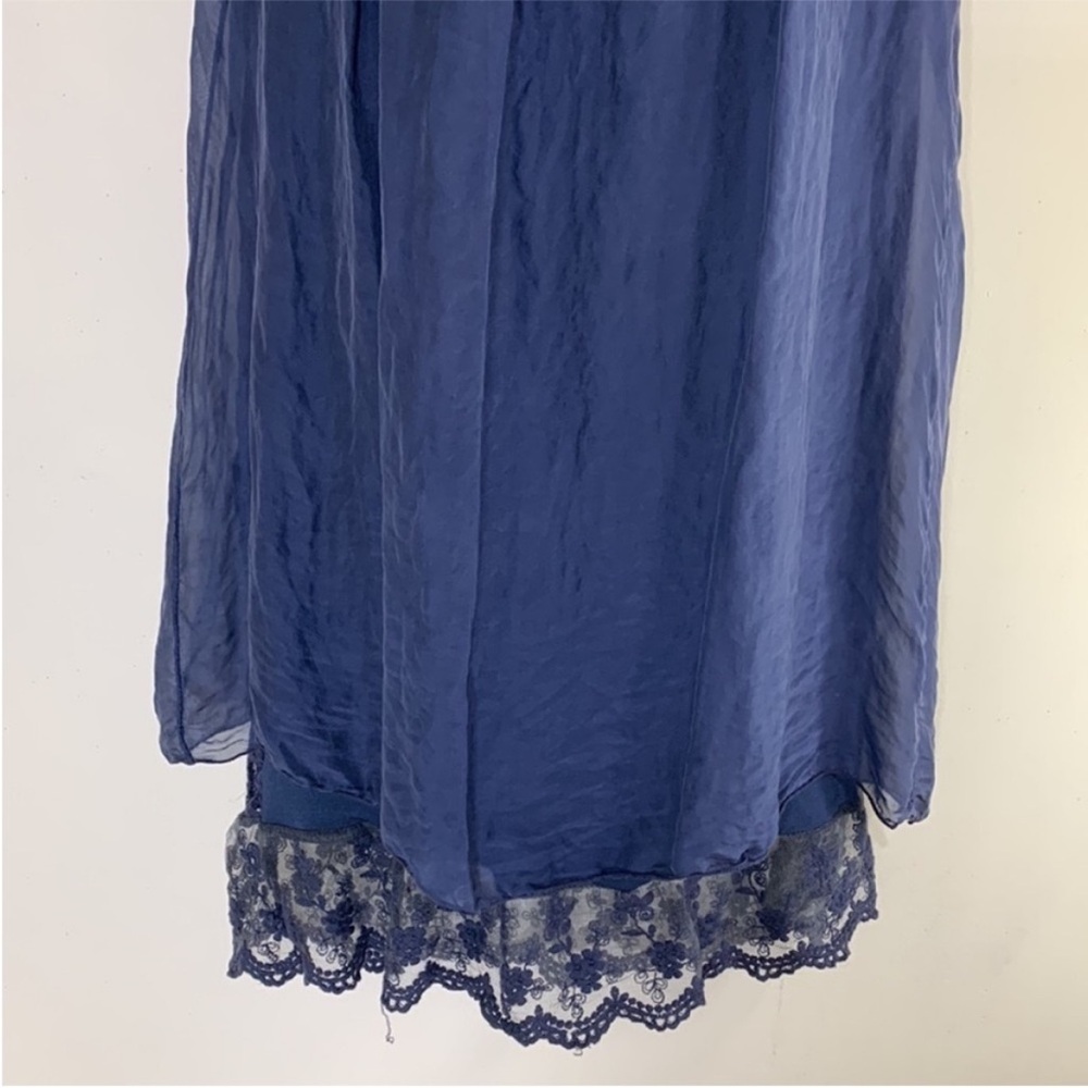 Amanti Italy Made Washable Pure Silk Lace Layered Shift Dress. XS. NWT. - Picture 4 of 14